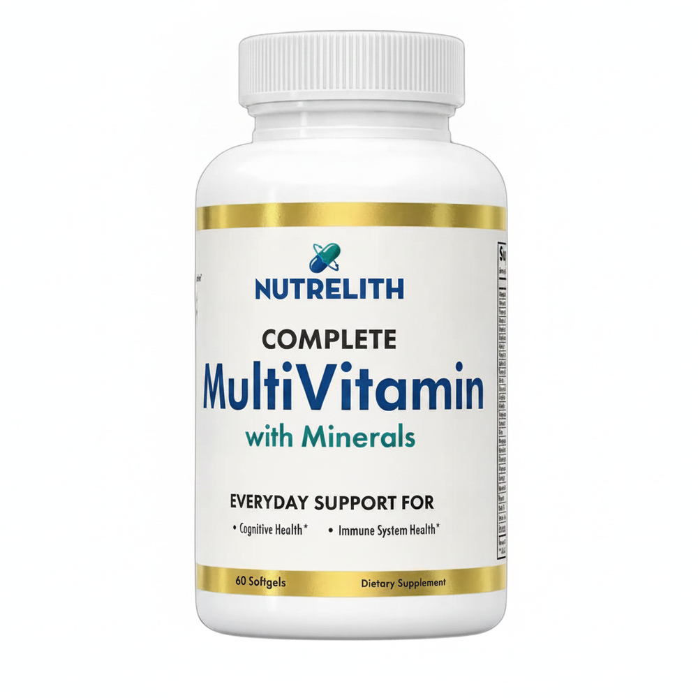 Nutrelith Complete Multivitamin with Minerals – Daily Vitamin & Mineral Supplement, 60 Softgels