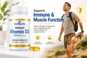 Nutrelith Vitamin D3 5000 IU (125 mcg) - Daily Dietary Supplement - 120 Softgels