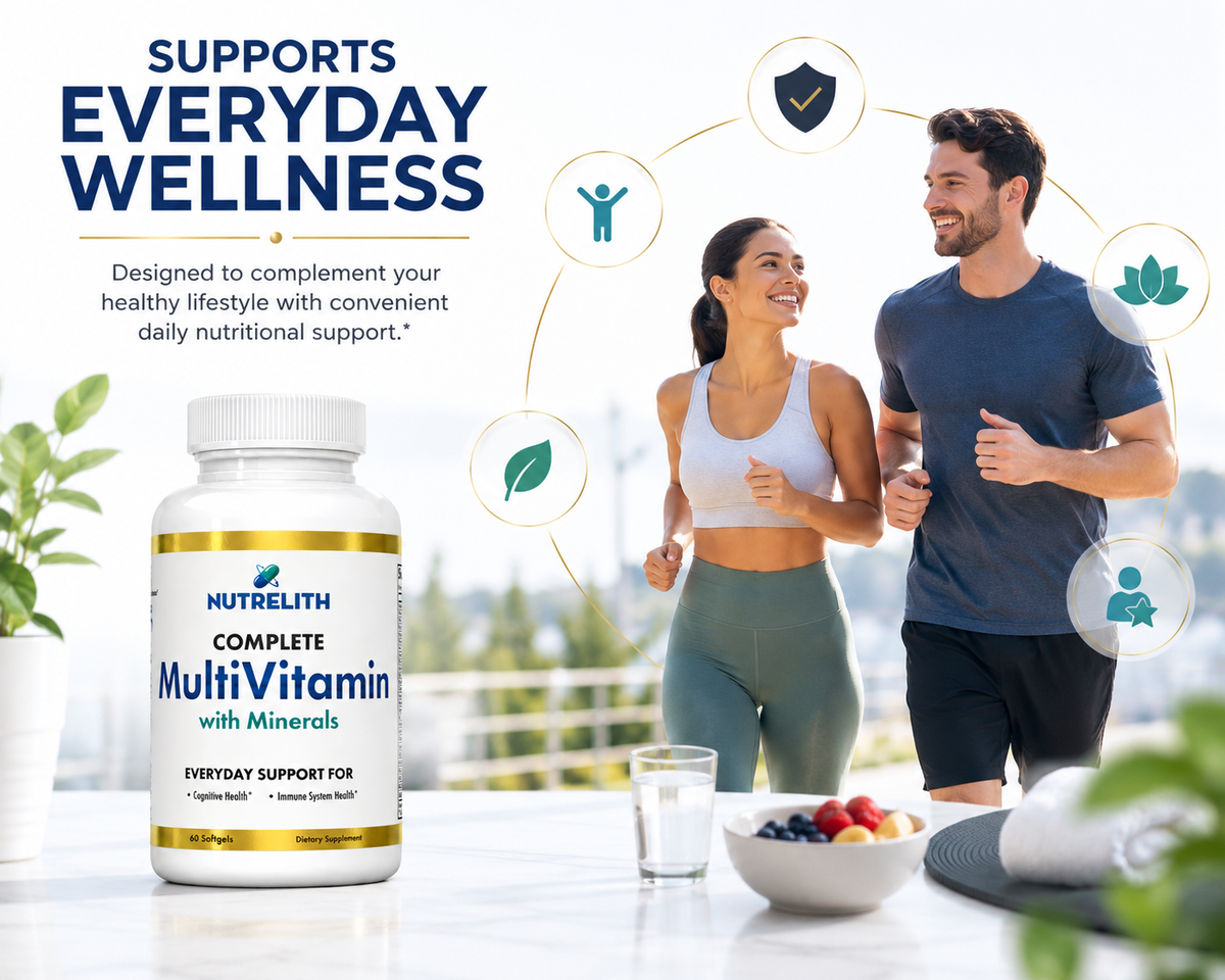 Nutrelith Complete Multivitamin with Minerals – Daily Vitamin & Mineral Supplement, 60 Softgels